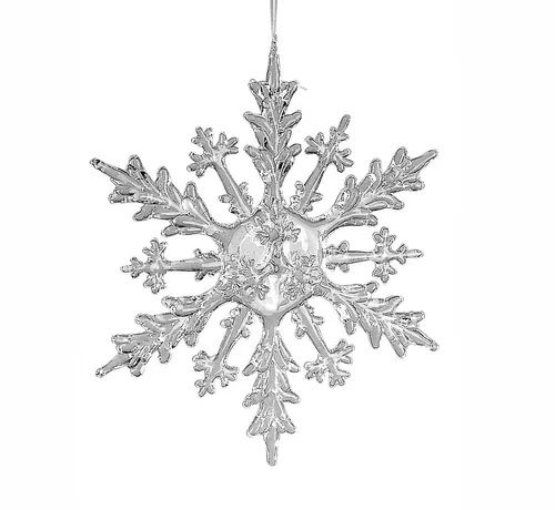 Kremers Schatzkiste Weihnachtsfigur Eiskristall-Hänger 30 cm Acryl Schneeflocke - Transparent Winterdeko