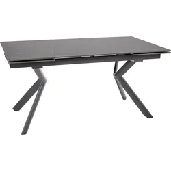 Esstisch Säulentisch Orton Ceramic 160-240x90cm - Ausziehbar in Schwarz oder Beige - Moderner Esstisch mit eleganter italienischer Keramik-Oberfläche. Ausziehbar für bis zu 12 Personen, ideal für gesellige Abende. Erhältlich in verschiedenen Farben.