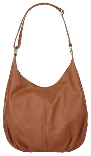 Cluty Shopper Damen 021408 cognac - Handtasche aus 100% Rindleder mit geräumigem Hauptfach, Smartphonefach und verstellbarem Schultergurt – ideal für den täglichen Gebrauch.