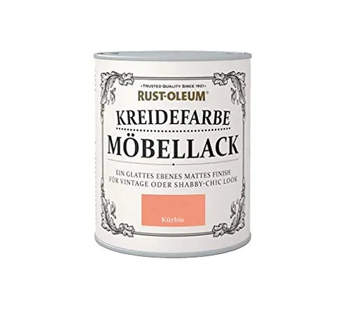 Rust-Oleum Kreidefarbe Möbellack, auf Wasserbasis, hohe Ergiebigkeit, kein Schleifen oder Grundieren, Kürbis, 750ml