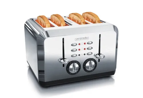 Arendo Toaster mit 4 Schlitzen in silber von Arendo
