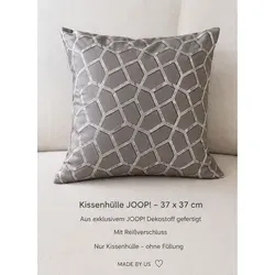 JOOP! Kissenhülle 37 x 37 cm mit Reißverschluss | Handgefertigt - Braun
