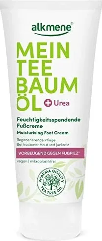ALKMENE Mein Teebaumöl Fußcreme 100 ml - Pflegende Fußcreme mit Teebaumöl, ideal zur Unterstützung der Fußpflege und für ein angenehmes Hautgefühl.