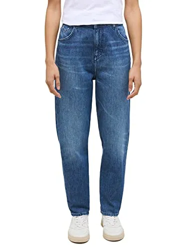 MUSTANG Damen Charlotte Tapered Jeans, Blau, 27W / 32L EU - Damen-Jeanshosen mit hohem Bund und schmal zulaufendem Bein, aus leicht elastischer Baumwolle für optimalen Tragekomfort und stilvolles Design.