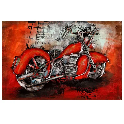 Wandbild 3D Bild Metallbild Iron Horse Relief Unikat handgefertigt 60x40x5cm