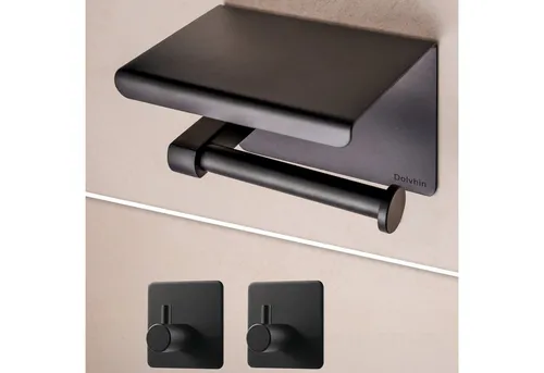 Dolvhin Toilettenpapierhalter ohne Bohren in schwarz von Dolvhin