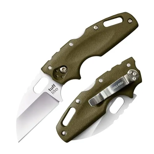 Cold Steel Tuff Lite Klappmesser OD Green - Taschenmesser aus robustem AUS-8A Klingenstahl, ideal für Outdoor-Aktivitäten und Camping, mit leichtem Griv-Ex Griff für optimale Handhabung.