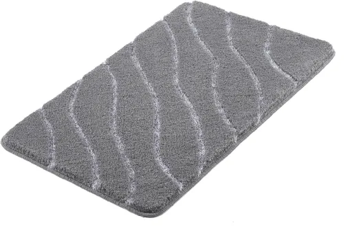 Kleine Wolke Badematte TRAM 140x80 cm grau - Badematte aus 100% Polyacryl mit einer Florhöhe von 20mm, sorgt für einen warmen, gemütlichen Look im Badezimmer.