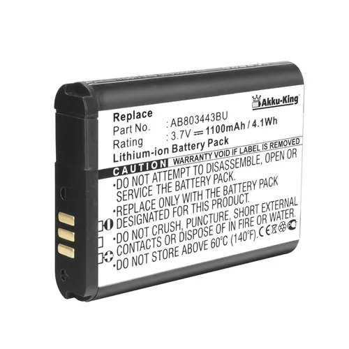Akku-King Akku für Samsung Xcover 2 C3350 GT-C3350 - Li-Ion ersetzt AB803443BU