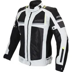 Büse Livorno Meshjacke für Damen - hellgrau - Motorradjacke aus hochwertigem Mesh-Textil, bietet Komfort und Sicherheit mit verstellbaren Elementen und atmungsaktivem Innenfutter für optimale Belüftung an warmen Tagen.