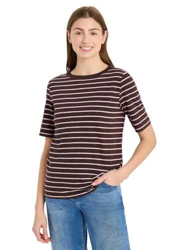 Cecil Gestreiftes T-Shirt Macchiato Brown L von CECIL
