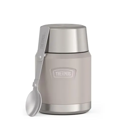 THERMOS® Isolier-Speisebehälter ICON Food Jar 0,47 l beige - Thermobehälter aus Edelstahl, hält Speisen stundenlang warm oder kalt - ideal für Picknick und unterwegs.