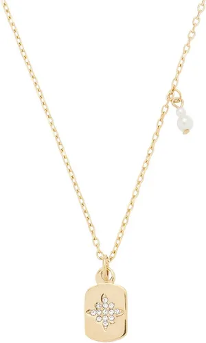 JEWELS BY LEONARDO Halskette Ciao Amarila - Ketten für Damen: Elegante kurze Edelstahlkette mit funkelndem Medaillon-Anhänger und Perlen, ideal für Layering-Looks und anpassbar in der Länge.