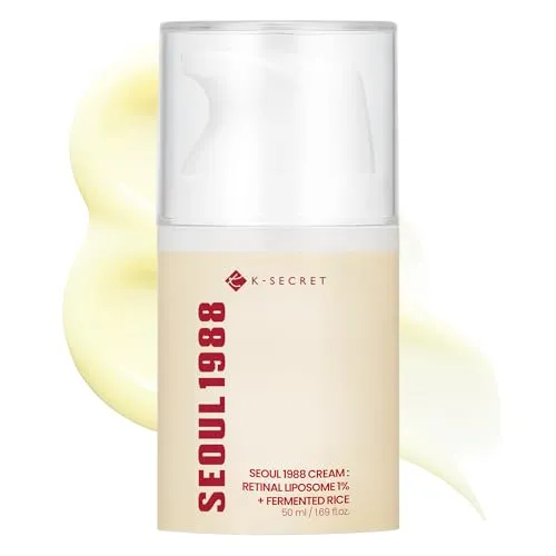 KSECRET SEOUL 1988 Cream: Retinal Liposome 1% + Fermented Rice 50 ml - Gesichtspflege mit 1% Retinal für starke Anti-Aging-Wirkung, verbessert die Hautstruktur und reduziert Falten, ideal für reife Haut.