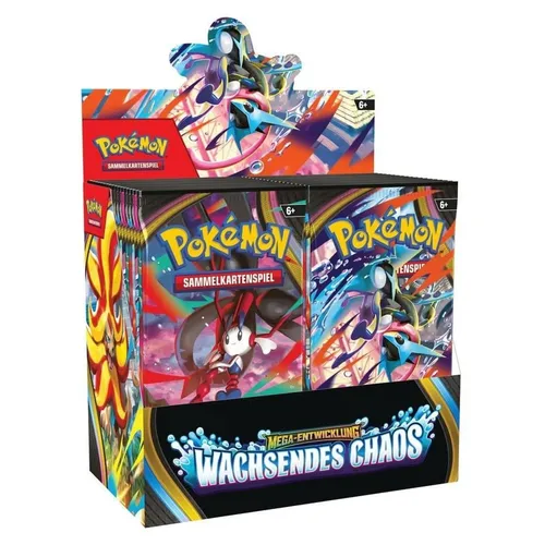 Pokemon Mega Entwicklung 4 Wachsendes Chaos Display (36) Deutsch Preorder! - Entdecken Sie das Pokémon Sammelkartenspiel mit dem Display Wachsendes Chaos. Ideal für Sammler und Spieler, bietet es spannende neue Karten und Spielstrategien. Perfekt für unvergessliche Spieleabende!