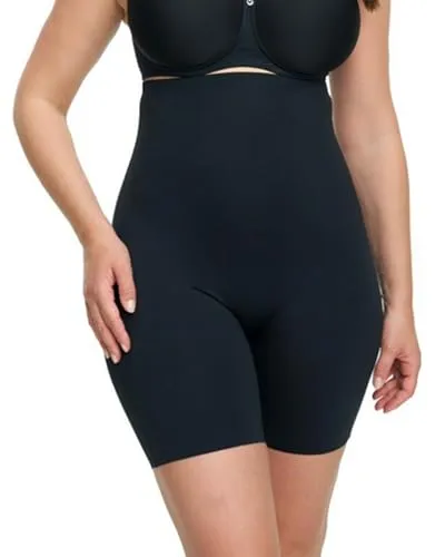 SUSA Shapewear Miederhose 5572 in Schwarz, Gr. 44 - Miederpants für Damen mit hoher Taille und Silikonbeschichtung für optimalen Halt. Die nahtlosen Shaping-Shorts formen Bauch und Beine und sind unter leichter Kleidung unsichtbar.