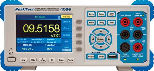 PEAKTECH 4096 Tischmultimeter - Präzision in Ihrer Hand - Digitales Tischmultimeter mit 200.000 Counts, TFT-Grafikanzeige und umfangreicher Datalogger-Funktion für präzise Messungen in Echtzeit. Ideal für Labor und Industrie.
