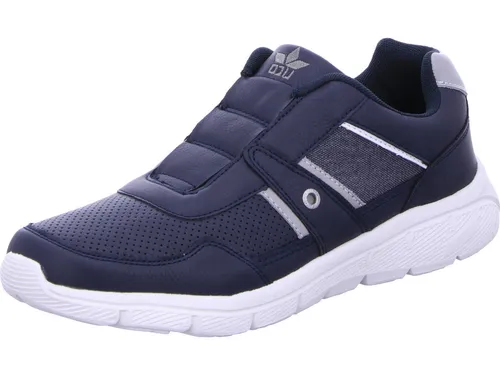 Lico Herren Conner Slipper Sneaker, Marine/Grau, 43 EU - Herren-Sneaker mit bequemem Gummiverschluss und flacher Absatzform, ideal für den täglichen Gebrauch und lässige Outfits.