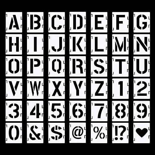 Stück Schablone Buchstaben Schablone Zahlen Buchstaben Verbindbar Buchstabenschablonen Kunststoff Buchstaben Zahlen Zeichen Schablonen Wiederverwendbar für Holzschilder Malerei DIY Handwerk 3 Zoll 42
