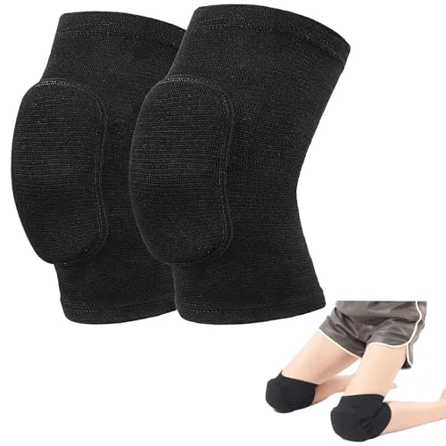 TNSOYCA 1 Paar Schwarz Tanzen Knieschoner, Atmungsaktiv Schwamm Knie Pad Protektoren, Knee Pads für Yoga, Reinigung, Sport, Joggen
