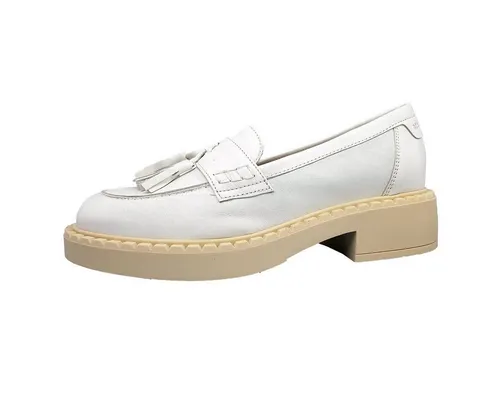 Marc O’Polo Loafer 30117673203101110 - Trendige Mokassins in Offwhite - Slipper & Loafer mit rutschhemmender, gepolsterter Lederdecksohle für hohen Tragekomfort und stylischem Design – ein Must-Have für modebewusste Damen!