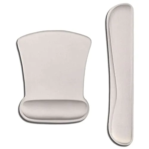 AOKSUNOVA Ergonomisch Mauspad mit Handballenauflage Mouse pad & Tastatur Handgelenkstütze Set Mauspad mit Gelkissen Grau