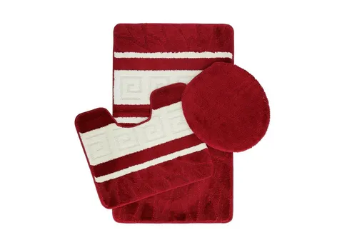 Almina Badematte 3-Teilig Bad Garnitur in rot von Almina