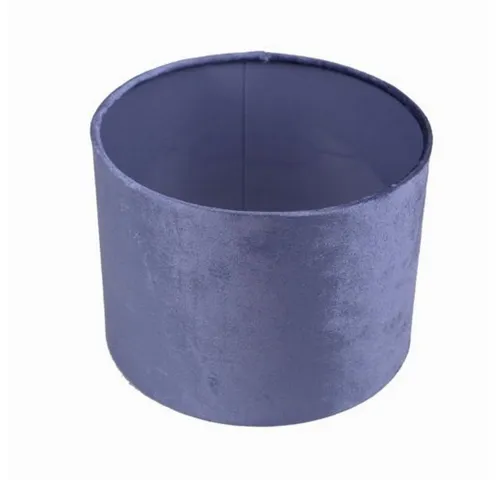 Dirk Davids Lampenschirm Zylinder Velur Blau in blau von Dirk Davids Leuchten GmbH