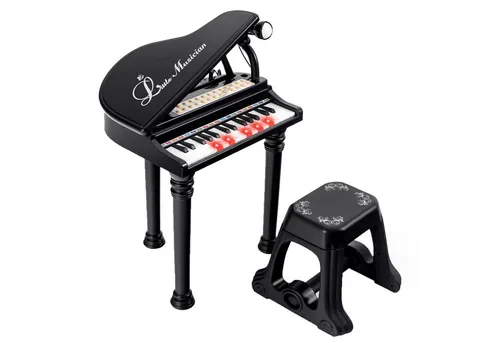 COSTWAY Spielzeug-Musikinstrument 31 Tasten Keyboard, mit Hocker & Mikrofon