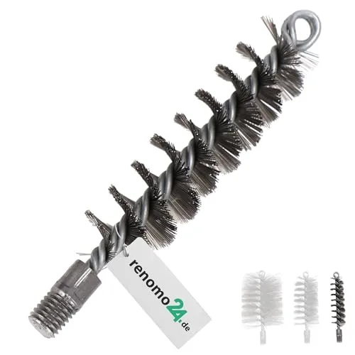 Renomo24 M12 Ofenrohrbürste aus Stahldraht, Heizkesselbürste mit M12 Gewinde, Kesselbürste 25mm, für effiziente Reinigung