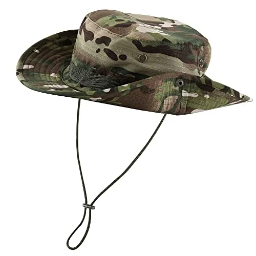 Faletony Sonnenhut Damen Herren Fischerhut Sonnenhüte mit Kinnriemen UV-Schutz Buschhut Boonie Hat, Wasserdicht & Atmungsaktiv - Faltbarer Sonnenhut für Outdoor, Wandern, Camping, Angeln