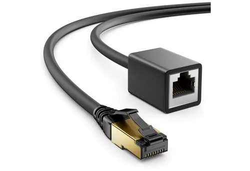 deleyCON deleyCON 10m Patchkabelverlängerung CAT.8.1 2000Mhz 40Gbit S-FTP PIMF LAN-Kabel