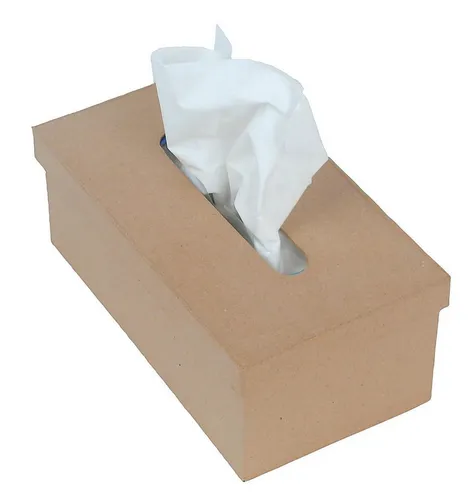 EXACOMPTA Papierdekoration Braunes Pappmaché, Taschentücherbox - Kartonbraun AC657O, DECO-Supports