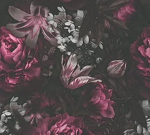 A.S. Création Blumentapete selbstklebend in lila von A.S. Création