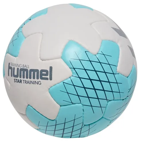 hummel hmlSTAR Training HB - Off White/Light Blue/Marine - Hochwertiger Trainingshandball mit strukturiertem Obermaterial für optimale Kontrolle und Flugverhalten, ideal für ambitionierte Spieler.