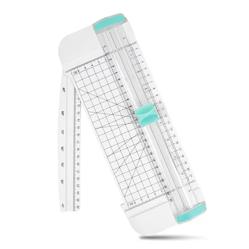 Multifunktionsschneider, tragbarer Schneider, Multifunktions-Papierschneider, Schülerhandbuch-Papierschneider, A5-Papierschneider, geeignet zum Schneiden aller Arten von Papier (Mintgrün) 1