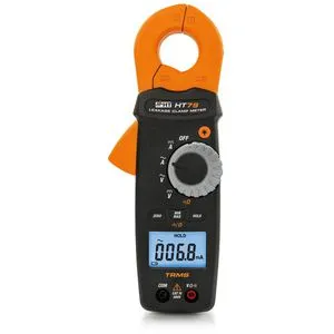 HT INSTRUMENTS HT79 Fehlerstromzange - Sonstige Messtechnik mit True RMS für präzise Messungen von AC/DC bis 20 A, ideal für Profis und Heimwerker. LC-Display mit 5000 Counts und Hintergrundbeleuchtung für optimale Ablesbarkeit.