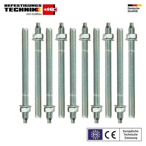 Ankerstangen M8x160 Gewindestange ETA 10St. Verbundanker + Mutter Verbundmörtel