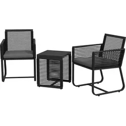 3-teiliges Bistro-Set Balkon-Set Terrassen-Set – Wetterbeständig und Modern