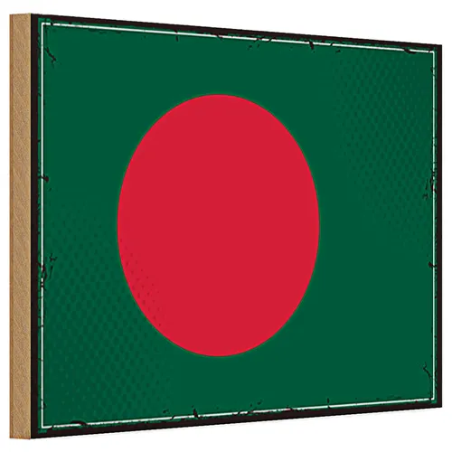 Holzschild Flagge Bangladesch 30x20cm Retro Bangladesh