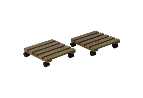 furnicato Blumenständer Bewegliches Pflanzenregal 30L x 30B x 7Hcm Dunkelbraun