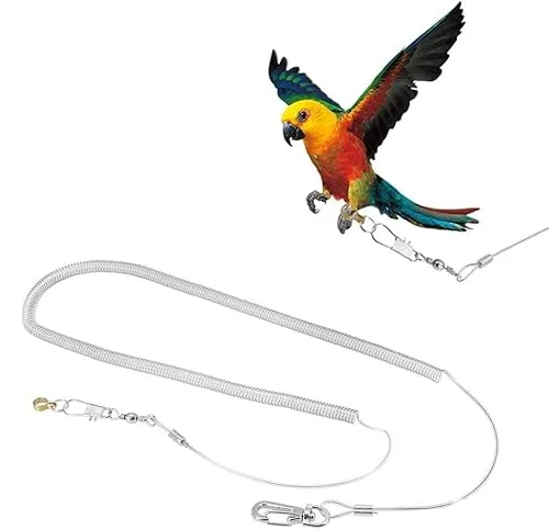 Tnfeeon Parrot Bird Anti Biss Fliegen Übungsseil Leinen Kits für Nymphensittiche Starling Birds Bird Flying Toys 6m Anti Biss Fliegen Übungsseil(Foot Ring Dia. 4.5mm)