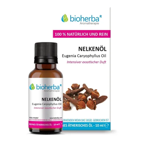 BIOHERBA R Pflege-Set Nelkenöl Eugenia Caryophyllus Oil Reines ätherisches Öl 10ml