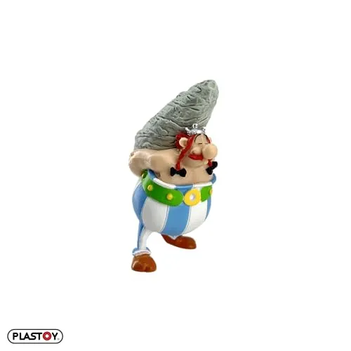 Plastoy Asterix Figur Obelix und sein Menhir - Kunststoff - 9 cm