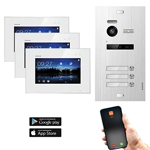 Balter EVO Video Türsprechanlage mit 7 Zoll Monitor - Haus-Alarmanlagen mit WLAN-Funktion: Genießen Sie maximale Sicherheit und Komfort, auch unterwegs, dank Live-Videoübertragung und Smartphone-App.
