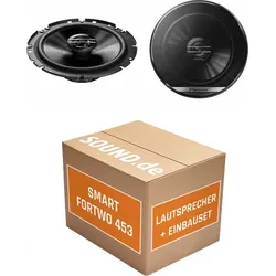 Lautsprecher Boxen Einbaupaket vorne Pioneer TS-G1720F passend für Smart Fortwo 453 | 2x Tief-Mitteltöner mit integriertem Hochtöner 300W MAX