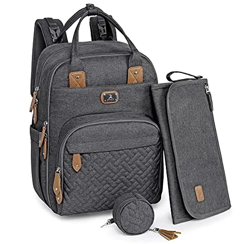 Dikaslon Wickeltasche Rucksack – Großer Wickelrucksack für Mama & Papa - Wickeltasche mit großem Stauraum, inkl. Wickelauflage und Schnullerhalter. Praktisches Design mit 18 Fächern und wasserfestem Material – ideal für stressfreies Reisen mit Ihrem Baby.