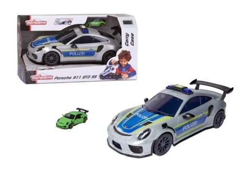Majorette Porsche Polizei Tragetasche Blau