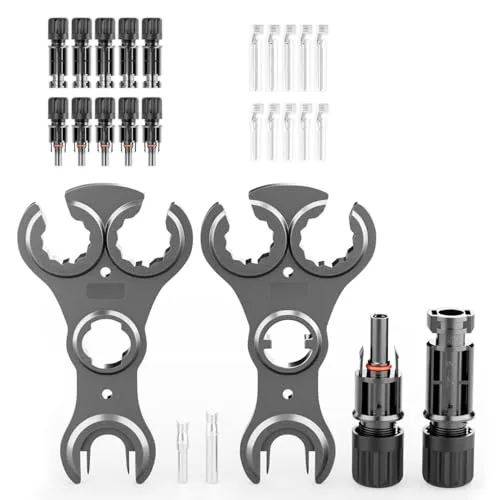 deleyCON Solarstecker 5 Paar - PV4 Solar Stecker Männlich Weiblich 1500V & Werkzeug - IP68 Wasserdicht - Für Solaranlage, Solarpanel, Photovoltaik (PV) Anlage - Für 2,5mm² bis 6mm² Solar Kabel