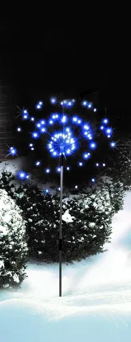 LED Gartenstecker Feuerwerk weiß ,ca. 28 x 85 cm, Lichtspiele,90 LEDs